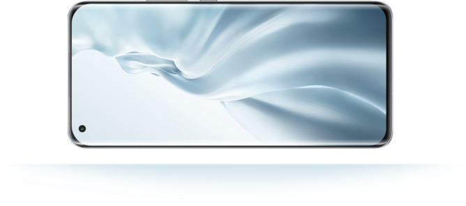 The front side of Xiaomi Mi 11 in Horizontal position